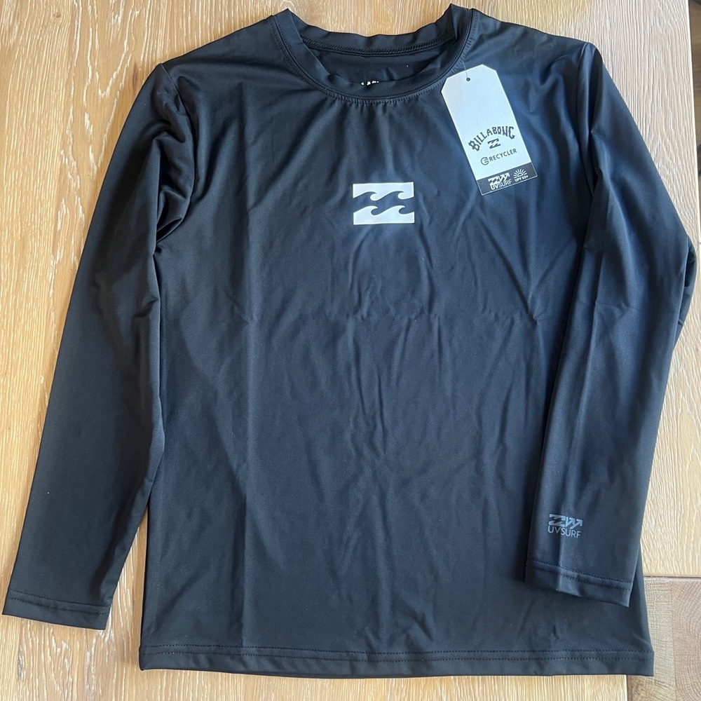 🌊😎NWT BILLABONG BLACK LONG SLEEVE RASHGUARD BOYS YOUTH SMALL😎🌊